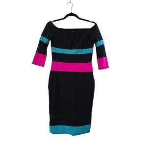 love culture dress Size Large Black Striped See-through